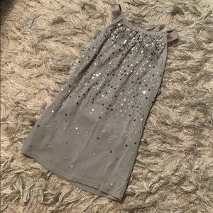 Ann Taylor silver sequin halter top